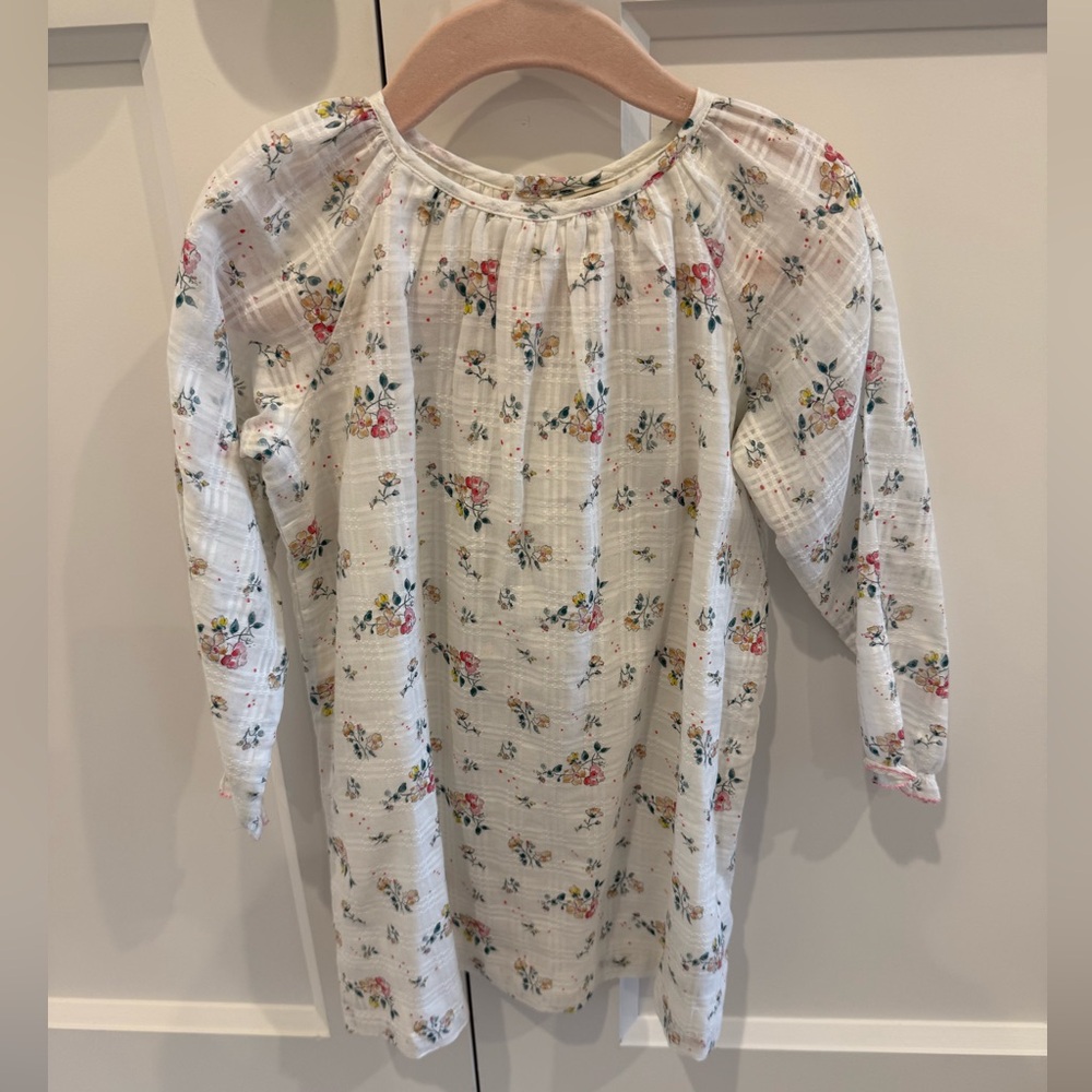 Bonton Kids Dress - white with Floral Print